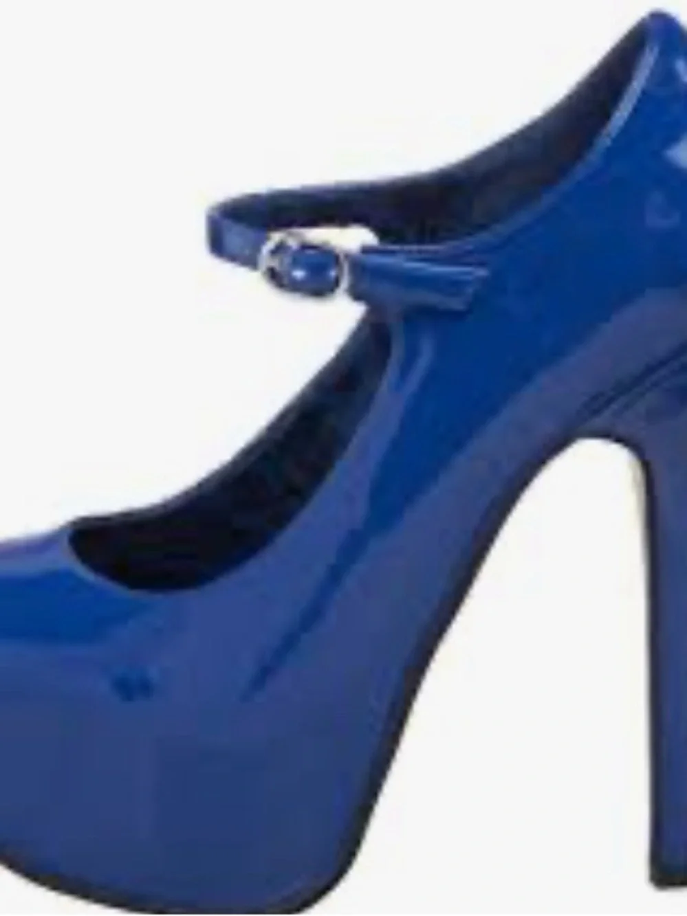 Pleaser Blue Patent Mary Jane Platform Heels